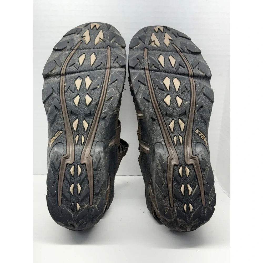 Teva Men's Closed Toe Water Hiking Sandals Brown Leather Mesh Size 11.5